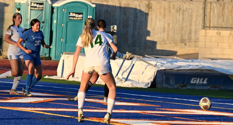 Westlake's CC Chowana (30) scores the game's only goal in the Warriors' 1-0 win over La Costa Canyon in a CIF-State Division II first-round match on Tuesday, March 3, 2026, at Westlake High.