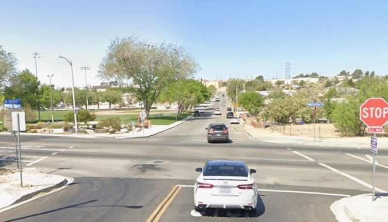 The intersection of Hesperia Road and Verde Street in Victorville.