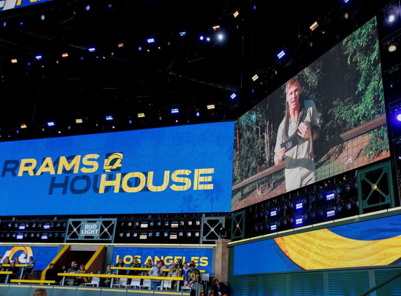 Australian conservationist Robert Irwin announces the Los Angeles Ramsâ€™ selection with the 242nd overall pick during the third and final day of the 2025 NFL Draft on Saturday, April 26, 2025, at Lambeau Field in Green Bay, Wisconsin.
Tork Mason/USA TODAY NETWORK-Wisconsin