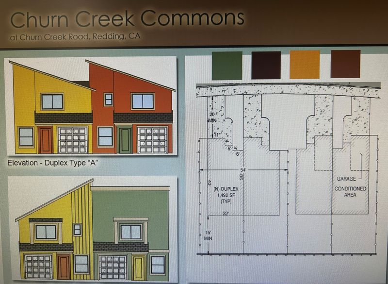 A rendering of a Churn Creek Commons unit planned for Churn Creek Road in south Redding.