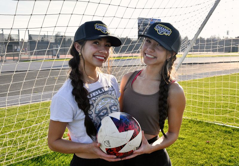 El Diamante High School's Bawanan twins, Brooklyn, left, and Kai, were members of two Central Section championship teams this school year, winning section titles in girls cross country and girls soccer.