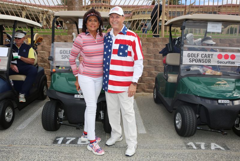 Addy and Frank DiSalvo attend the second annual Patriot Women Golf for America Charity Golf Tournament on Feb. 16, 2026.