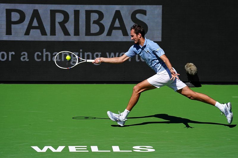 Daniil Medvedev defeated Alex Michelsen 6-2, 6-4 in their BNP Paribas Open fourth-round match on Stadium 2 at the Indian Wells Tennis Garden in Indian Wells, Calif., on Wednesday, March 11, 2026.