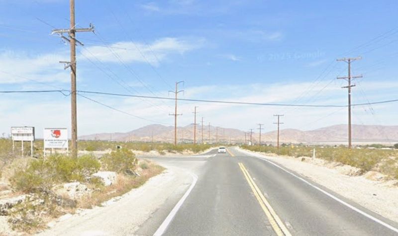 The intersection of Highway 18 and Meridian Road in Lucerne Valley.