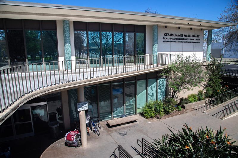 The Cesar Chavez Central Library is located at 605 N. El Dorado Street in downtown Stockton on Mar. 18, 2026.