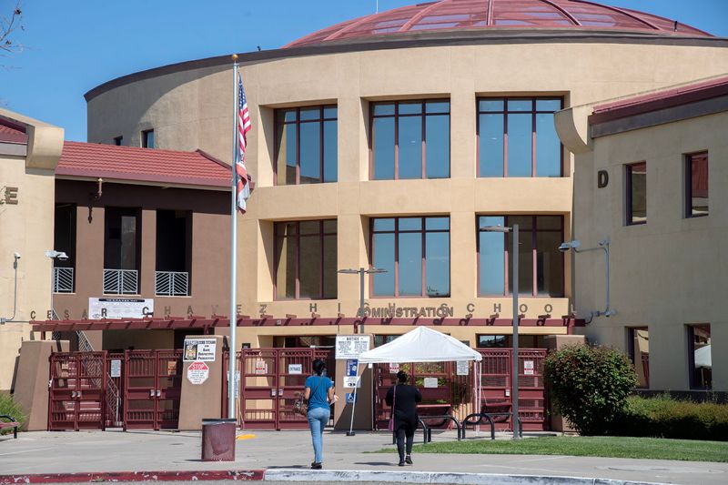 Cesar Chavez High School is located at 2929 Windflower Ln in Stockton on Mar. 18, 2026.