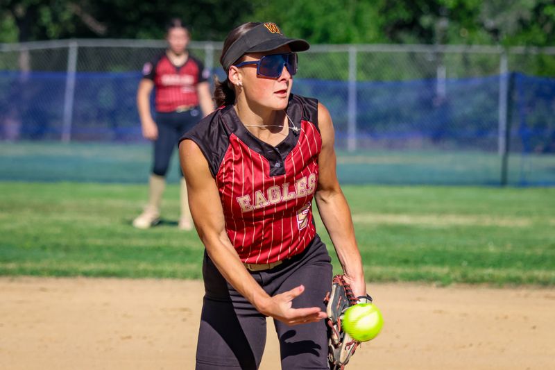 West Valley senior Cadynce Gippner deals a pitch in a game against the Anderson Cubs. The Eagles defeated the Cubs 12-1 in five innings. April 2, 2026.
