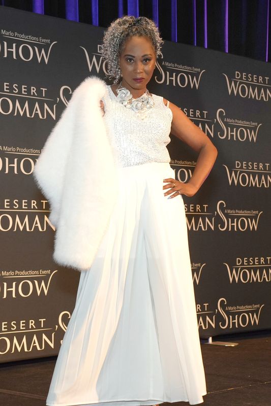 Mellissa Ballard models fashions from Margaux on El Paseo at the 18th annual Desert Woman's Show on Feb. 15, 2026.