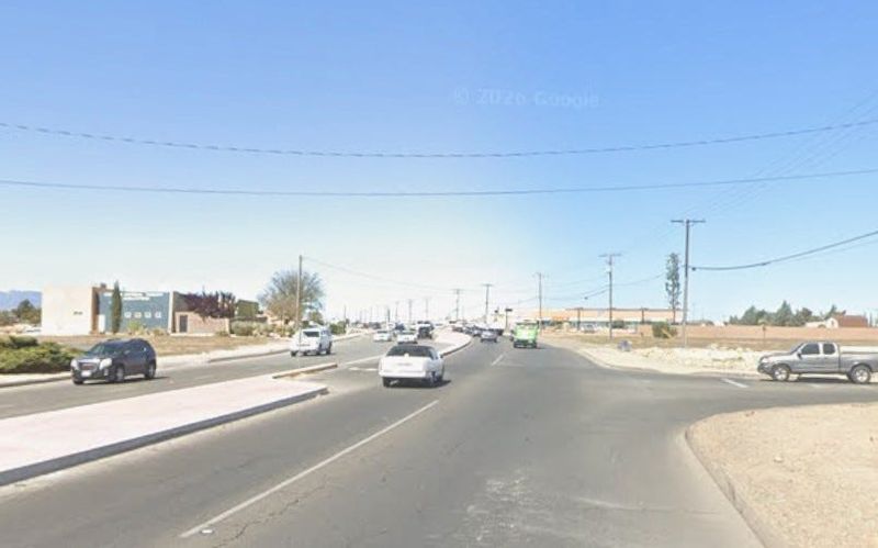 The intersection of Main Street and Balsam Avenue in Hesperia.