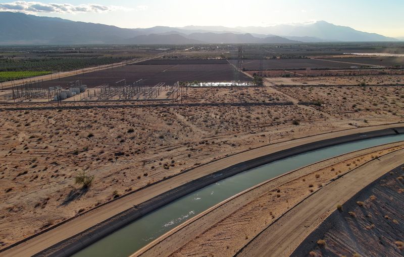 A developer wanted to build a data center on the agricultural land to the west of the canal and substation near Avenue 52 and Filmore Street in Coachella, an idea that has since been rejected by the city council.