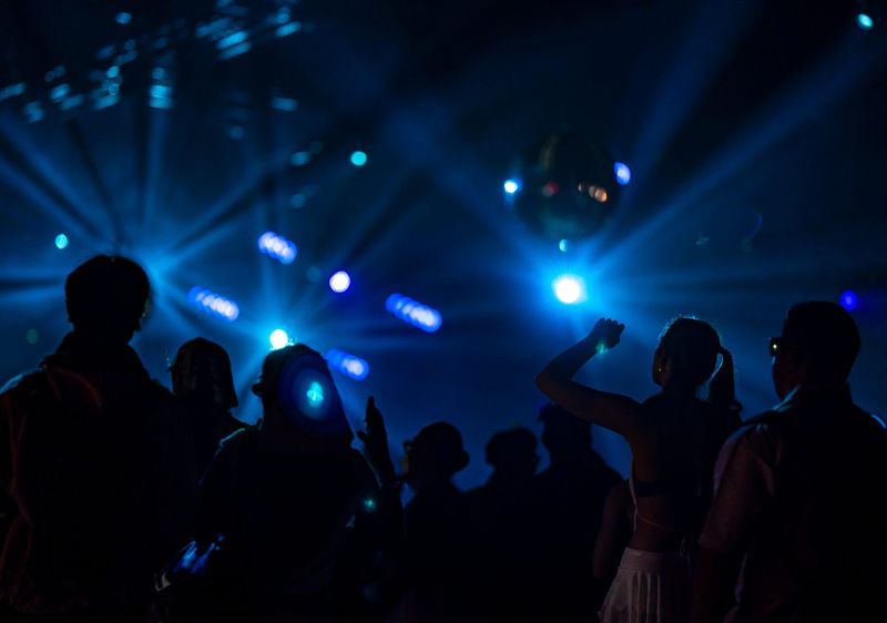 Festivalgoers dance in the Yuma tent as Riordan plays a set during Weekend 2 of the Coachella Valley Music and Arts Festival in Indio, Calif., Saturday, April 18, 2026.