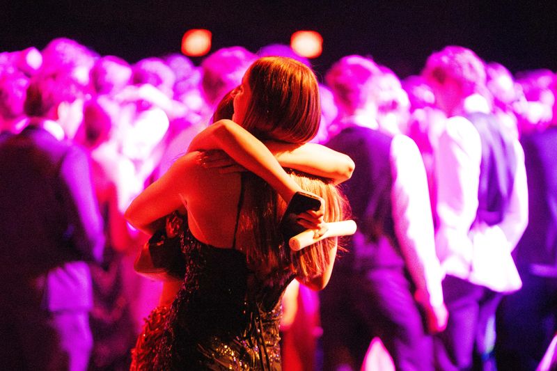 Students hit the dance floor during Waukee High School’s Prom on April 18, 2026, at Vibrant Music Hall.