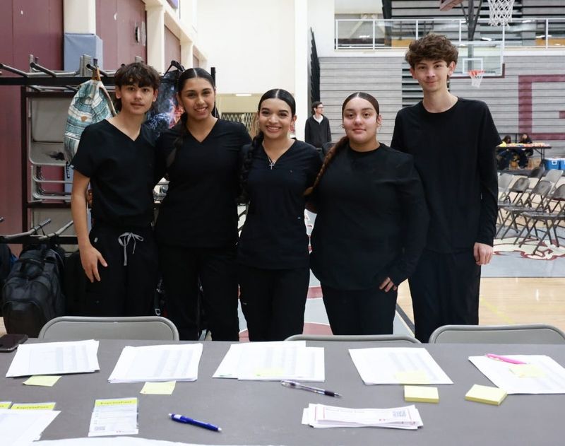 Granite Hills High School students participating at one of the blood drives they hosted at the Apple Valley campus in 2026.