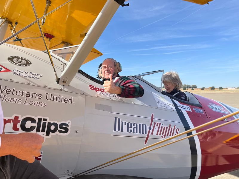 Rick Chappell, who served in the U.S. Air Force, was ready for his flight.