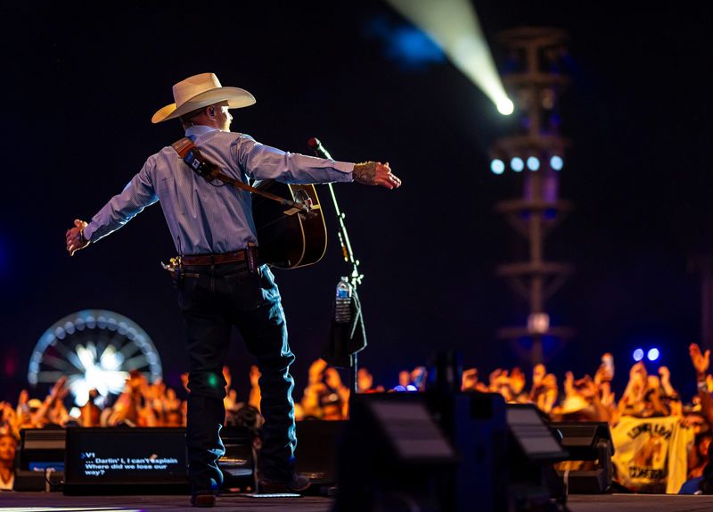 Cody Johnson performs his headlining set on the Mane Stage during Stagecoach Music Festival in Indio, Calif., Friday, April 24, 2026.