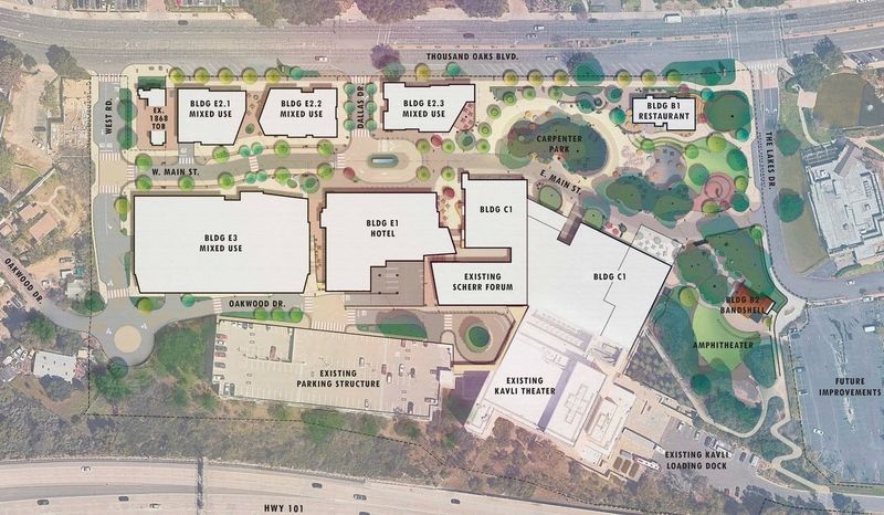 Artist renderings of the city of Thousand Oaks downtown plan.