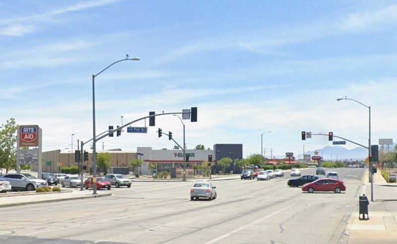 The intersection of Seventh Street and La Paz Drive in Victorville.