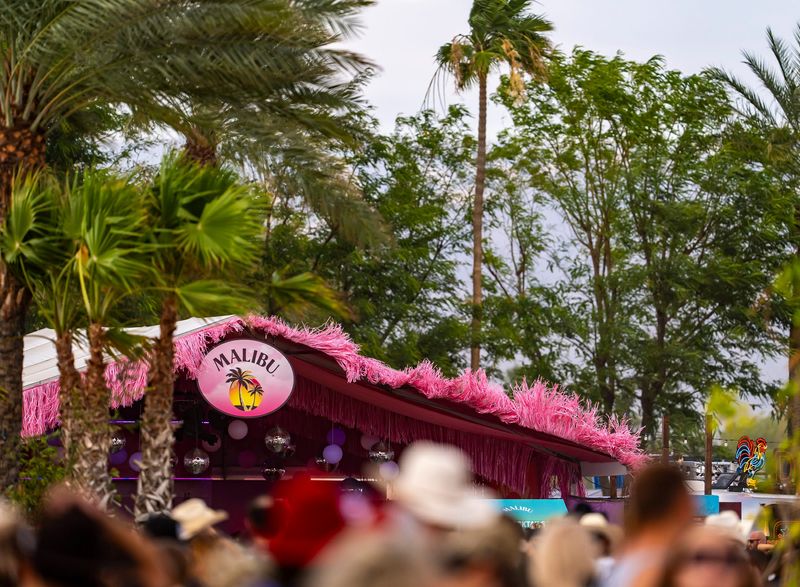 The Malibu tent blows in the wind during Stagecoach Music Festival in Indio, Calif., Saturday, April 25, 2026.