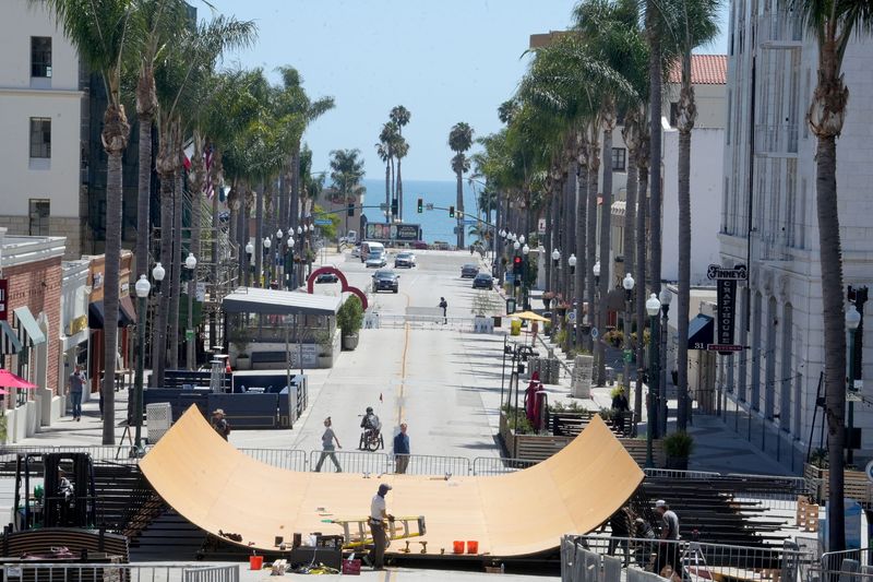 The 60-foot-wide and 13.5 foot-tall ramp is nearly complete for the Jackalope event in Ventura on April 28, 2026. The free sports event will feature vert ramp competition in the heart of downtown Ventura, along with skateboarding, music, food and community activities.