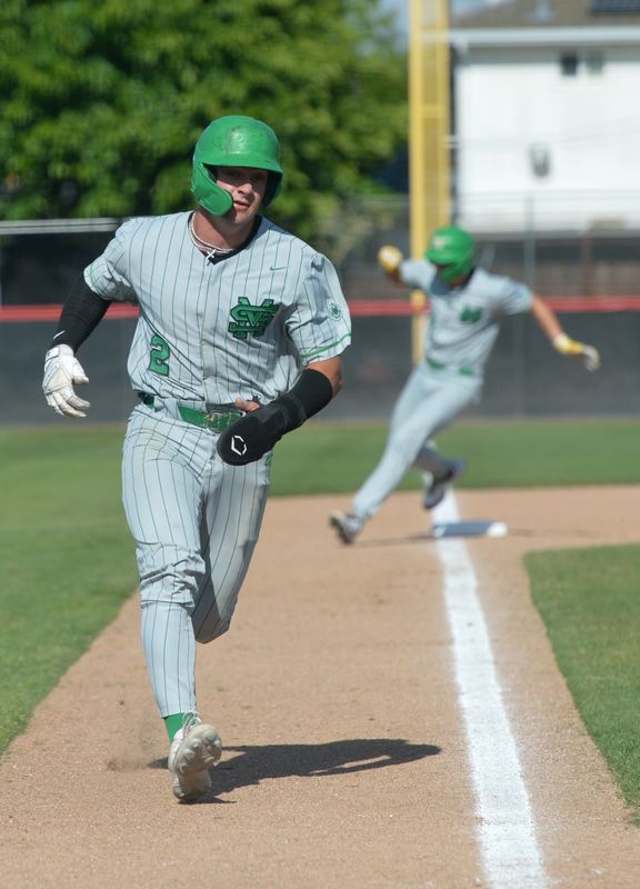 St. Mary's Ethan SIlva scores a run during their game against Lincoln in Stockton Tues. April 28, 2026.
