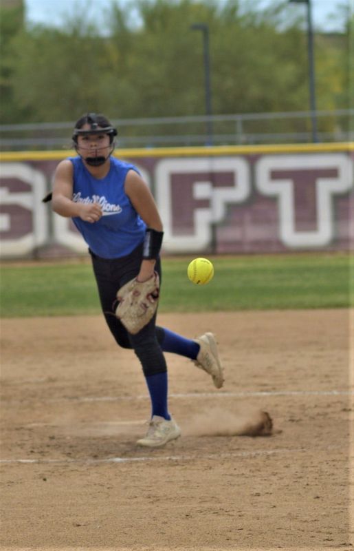 Cathedral City pitcher Lauriana Romo fires one home during a recent game. Romo was voted as The Desert Sun Athlete of the Week for April 25, 2026.