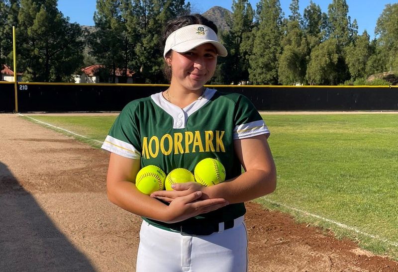 Christianna Ababseh hit three home runs and finished with nine RBIs in Moorpark's 14-2 win over Oak Park in a Coastal Canyon League game on Thursday, April 30, 2024.