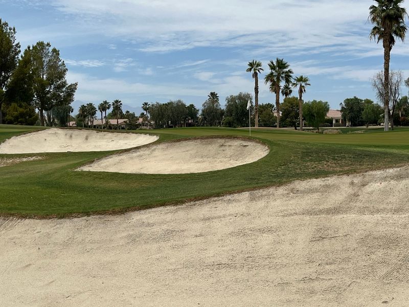 The eighth green may be one place bunkers are removed or changed in size as Shadow Hill Golf Club renovates the course this summer. A fourth bunker even farther to the left of the green makes for plenty of sand on the par-4.