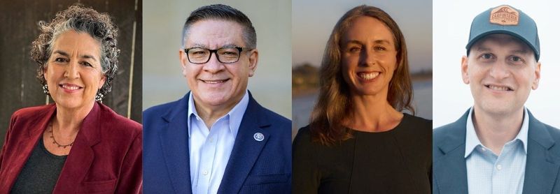 Helena Pasquarella, from left, Salud Carbajal, Sarah Bacon and Bob Smith are the candidates running in the 24th Congressional District in the June 2 primary.