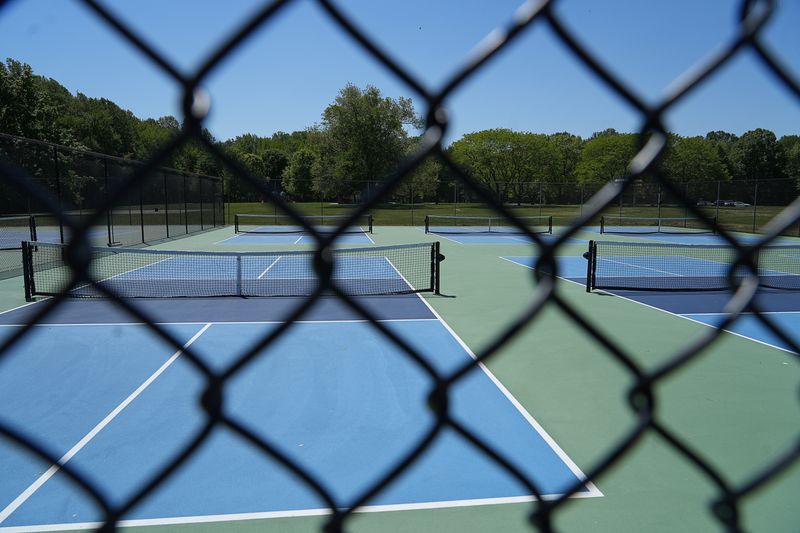Pickleball courts available to visitors at Lums Pond State Park as seen on May 4, 2026.