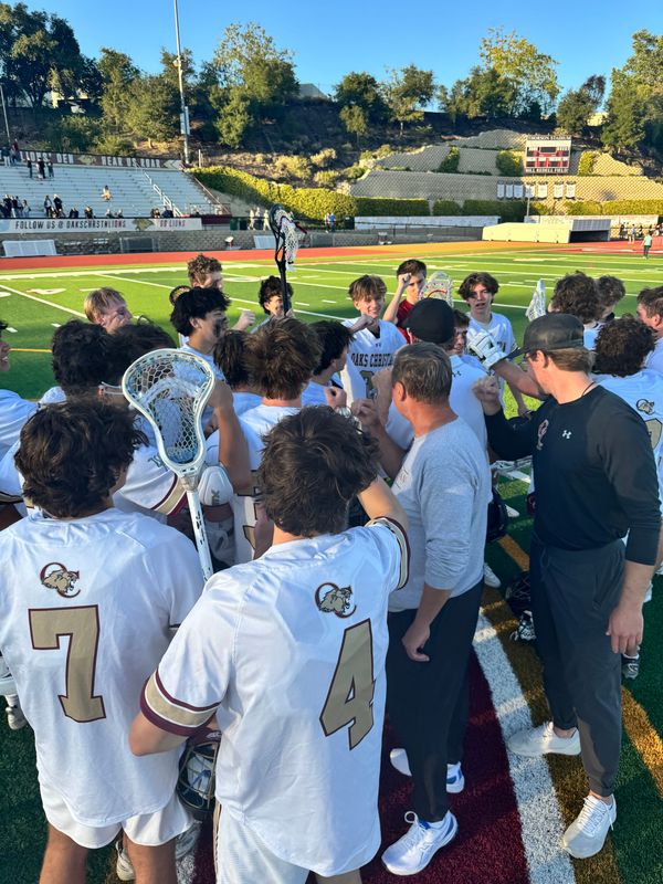 Oaks Christian boys lacrosse advanced to its third straight CIF-SS semifinal on Wednesday, May 6, with a 14-8 win over visiting Newbury Park.