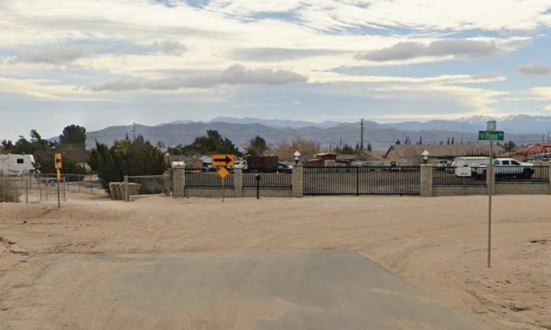 The intersection of Olive Street and Pinon Avenue in Hesperia.