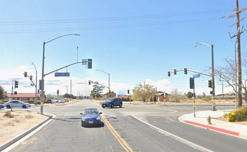 The intersection of Bear Valley Road and Fifth Avenue in Victorville.