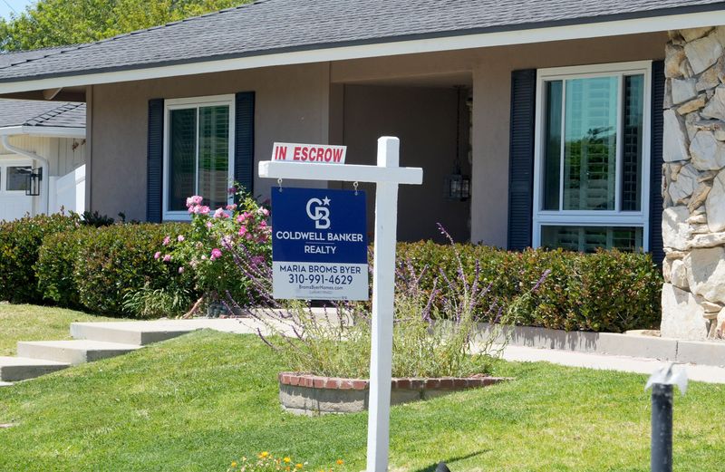 A home in Thousand Oaks in escrow. In April, the median price of single-family homes sold in Ventura County was $992,500.