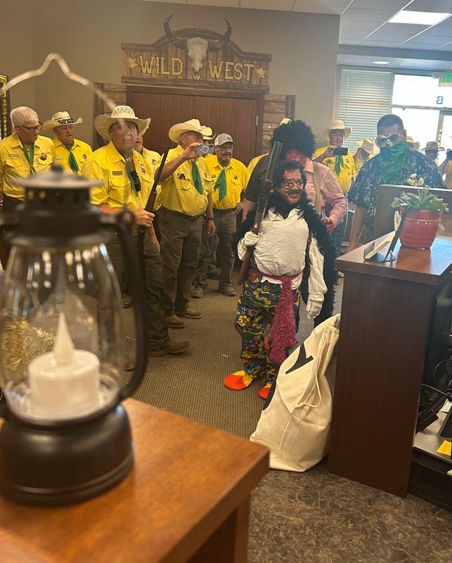 The Lone Stranger and Sidekick mock robbed the Five Star Bank at 9 a.m. on Tuesday, May 12. The pretend robbery at the Hartnell Avenue bank in Redding kicked off the annual Redding Rodeo Week game. Solve the clues and be the first to call in with the identity of the desperadoes, or find the loot, both to win cash.