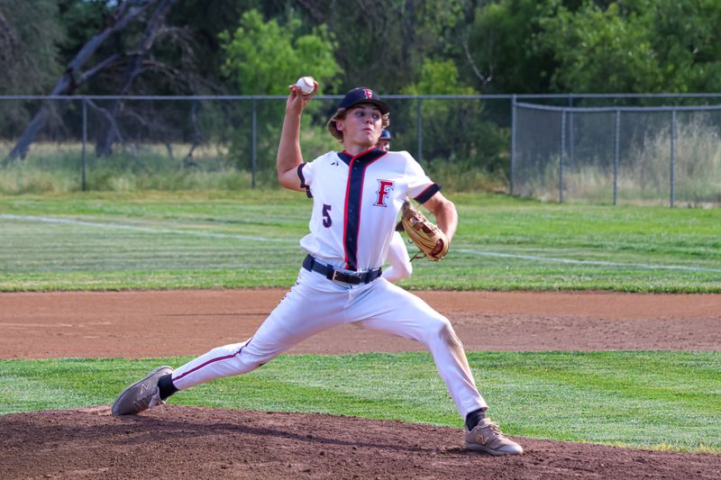 Foothill junior Kayden Williams deals a pitch during a game against Chico on May 15, 2026.