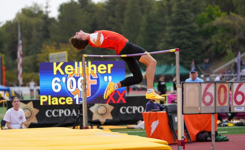 Thacher senior Rafa Kelliher clears 6 feet, 6 inches to win the Division 4 boys high jump at the CIF-Southern Section Track and Field Championships on Saturday, May 16, 2026, at Moorpark High.