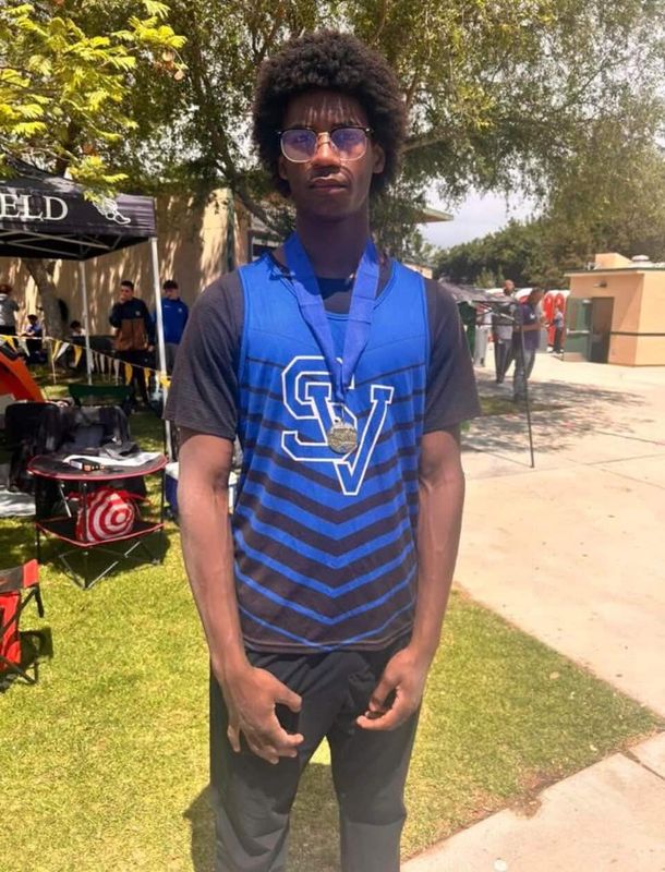 Silver Valley's Ryan Mereles took first place in the Division 4 boys long jump at the CIF-Southern Section Division Finals at Moorpark High School on Saturday, May 17.