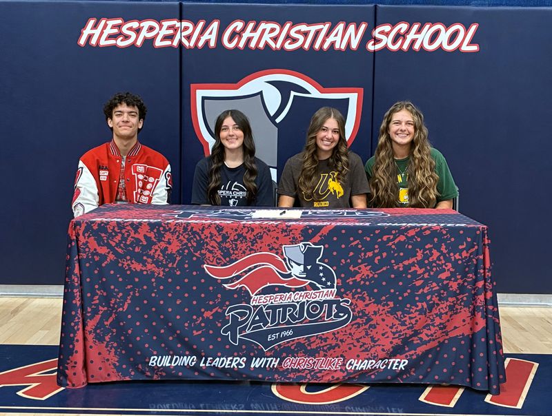 Four student-athletes from Hesperia Christian School have committed to play their respective sports at the college level.