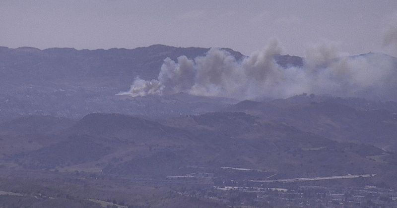 A wildfire breaks out in the Simi Valley area on May 18.