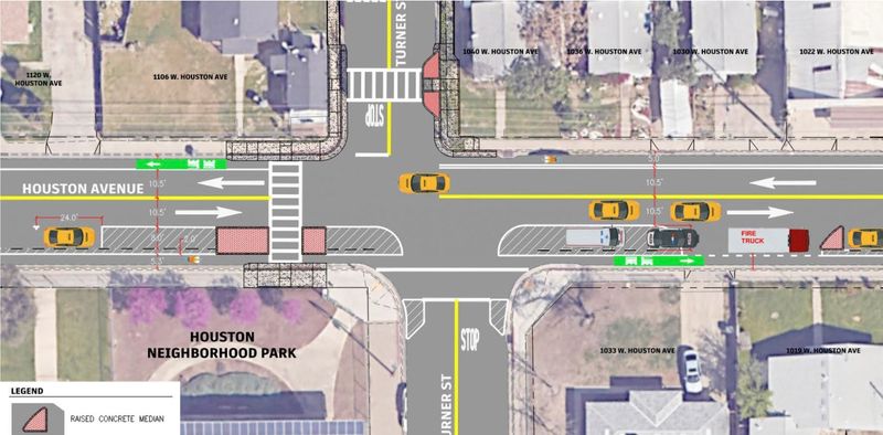 The Houston Community Connectivity Project will upgrade intersections along West Houston Avenue in Visalia, including this one at Turner Street.
