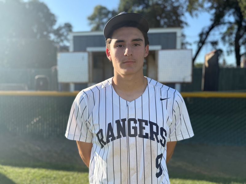 Redwood High School starting pitcher Carson Garcia threw a five-inning shutout to lead the Rangers to a 12-0 playoff win over Centennial on May 19, 2026 at Aaron Hill Field in Visalia.