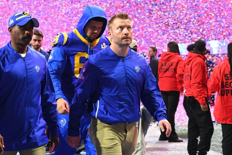 Feb 3, 2019; Atlanta, GA, USA; Los Angeles Rams head coach Sean McVay walks off the field after Super Bowl LIII against the New England Patriots at Mercedes-Benz Stadium. Mandatory Credit: Robert Deutsch-USA TODAY Sports