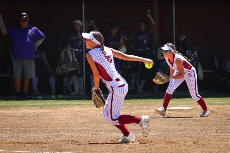 West Valley senior Cadynce Gippner fires a pitch in a game against Lassen. West Valley defeated Lassen 8-1 to advance to the NSCIF championship game. May 21, 2026.