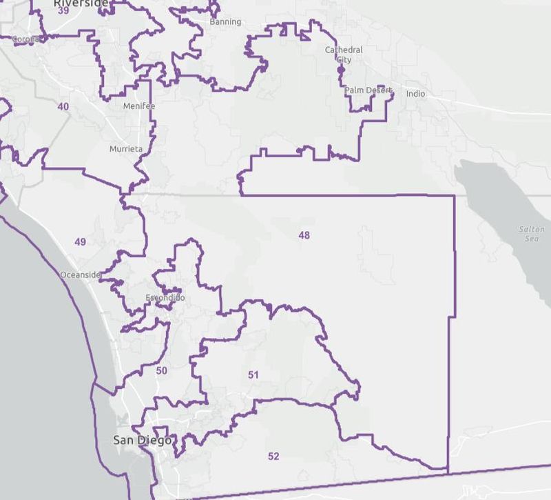 California's 48th Congressional District, which was approved through last year's Proposition 50 special election, stretches from Palm Springs and Indian Wells into several communities in San Diego County.