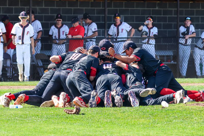 The Chico Panthers baseball team celebrate on the field moments after defeating Foothill 13-0 to claim the 2026 Northern Section Division II championship. May 23, 2026.