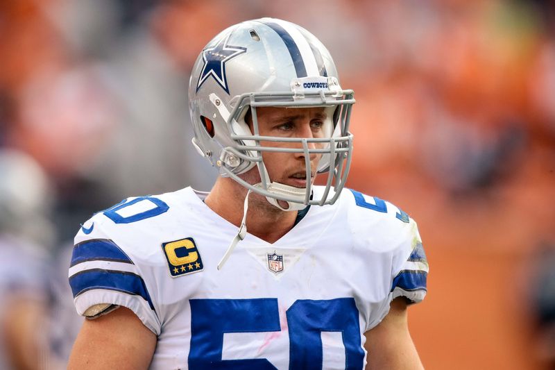 Sep 17, 2017; Denver, CO, USA; Dallas Cowboys middle linebacker Sean Lee (50) in the first quarter against the Denver Broncos at Sports Authority Field at Mile High. Mandatory Credit: Isaiah J. Downing-USA TODAY Sports