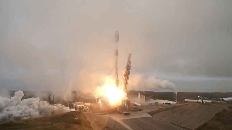 A SpaceX Falcon 9 rocket launches May 26 from the Vandenberg Space Force Base in California on a mission to deliver the company's Starlink satellites to low-Earth orbit.