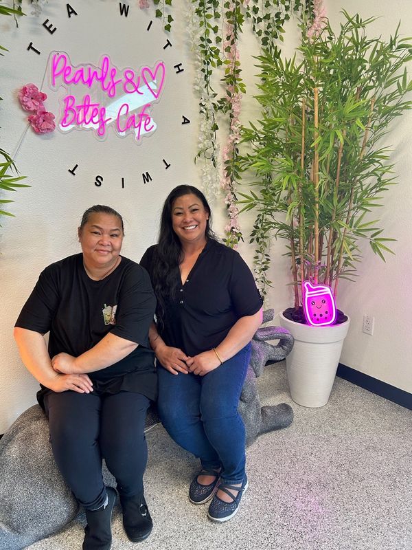 Samantha Saechao, left, and Pamela Saechao, right, opened Pearls & Bites Cafe in Redding in February 2026. The sisters are shown in the restaurant on May 18, 2026.
