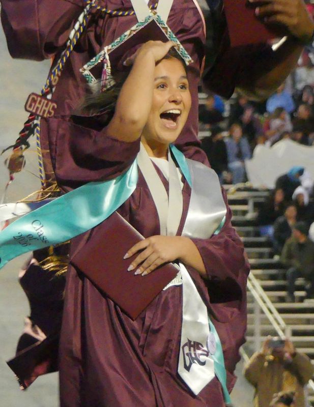 Over 400 Granite Hills High School seniors received diplomas during a commencement ceremony on Wednesday, May 27, 2026, at Newton T. Bass Stadium in Apple Valley.