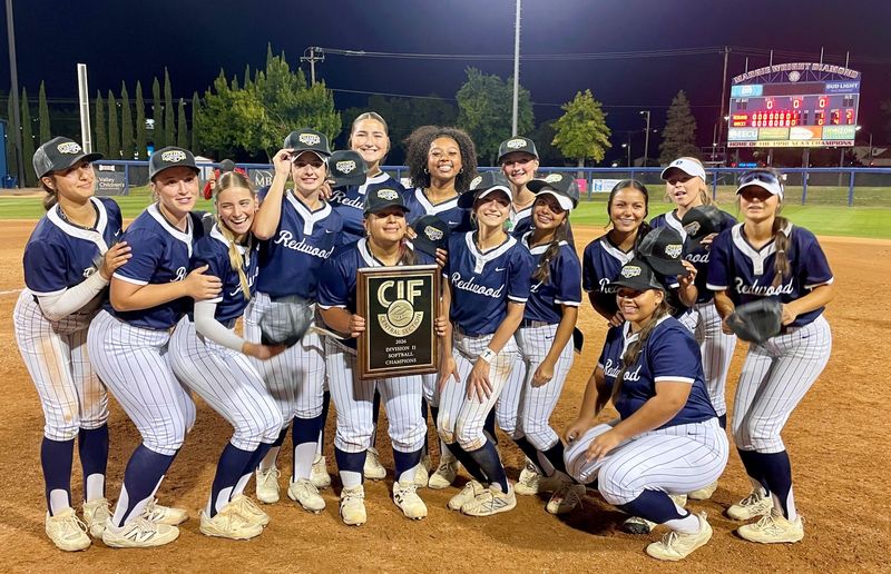 The Redwood High School softball team won the 2026 Central Section Division II championship on May 29, 2026, beating Garces 1-0 at Fresno State's Margie Wright Diamond.